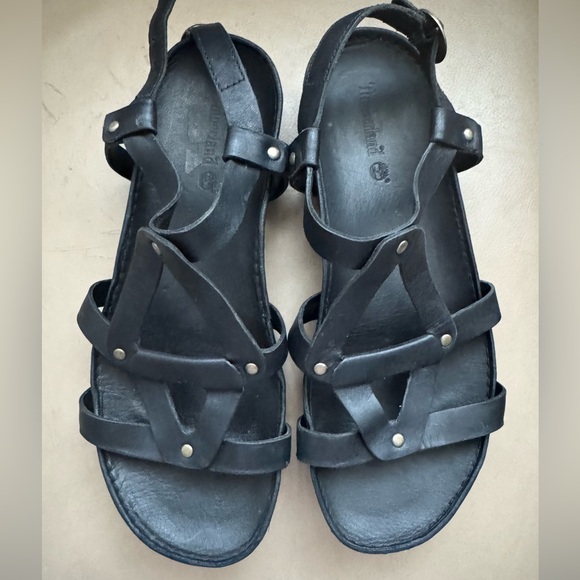 Timberland Shoes - Timberland Black Leather Strapy Women’s Sandals Size 7 M